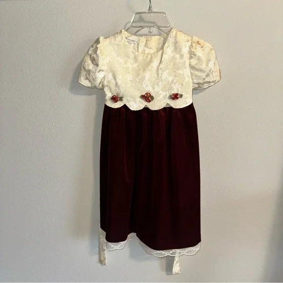 Bonnie Jean Cream Floral Dress size 5 y.o. - Picture 3 of 10